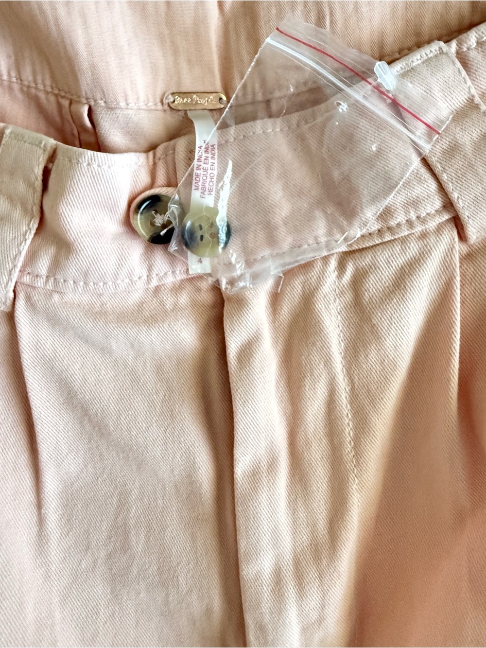New! Free People Sadie A-Line Long Pleated Peach Blush Shorts size 4 - Picture 7 of 7